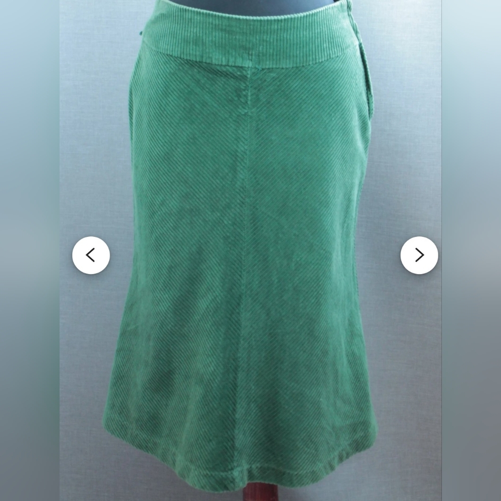 H&M Flared Courdoroy Green Skirt
